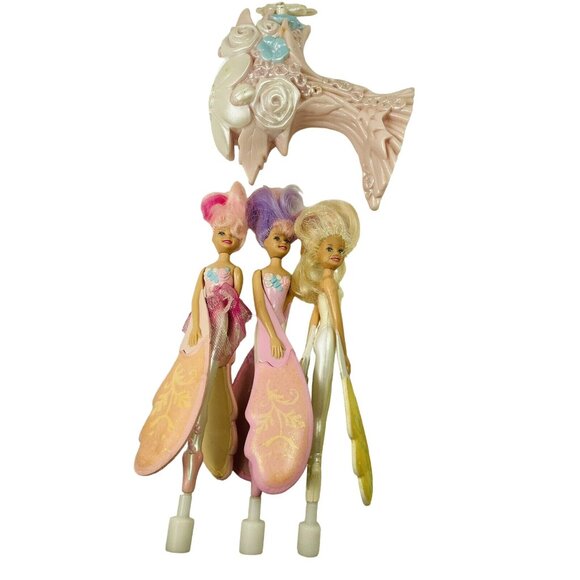 Flying Fairy Dancers Lot Of 3 Dolls With 1 Twirl Base 1994 L.G.T.I. Vintage WORK - Picture 1 of 12